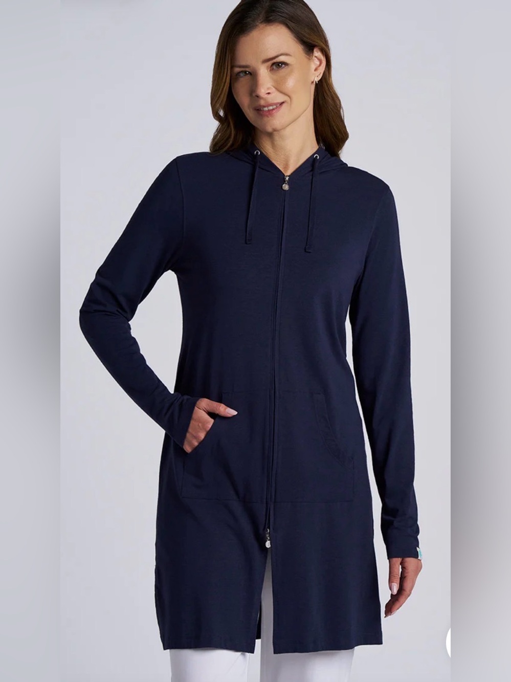 Coolibar Women’s UPF 50+ Black Long Cabana Hoodie Size XXL